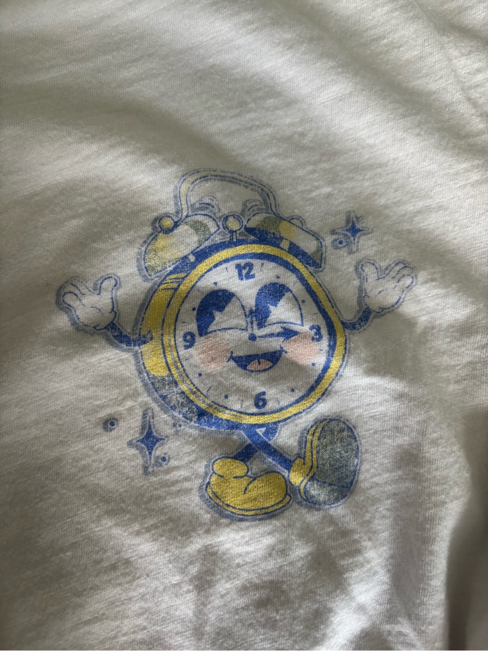 Altar'd State Vintage White Short Sleeve Tee with Small Clock Graphic - Picture 4 of 7